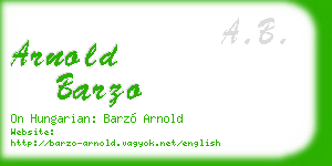 arnold barzo business card