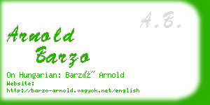 arnold barzo business card